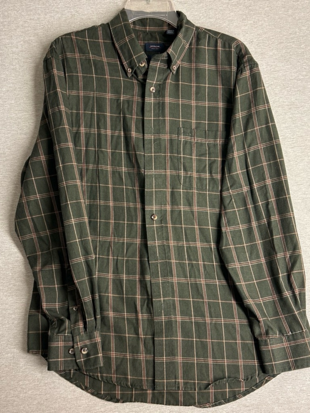 Arrow Dark Green Plaid Button-Down Shirt